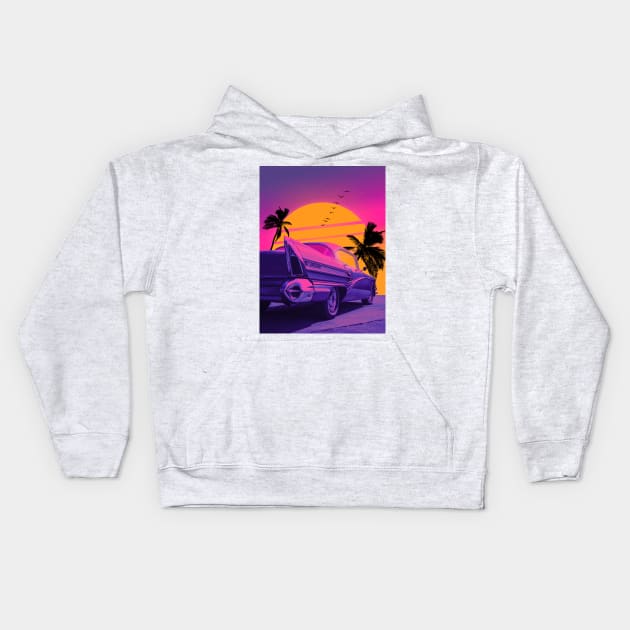 Retro Summer Kids Hoodie by funglazie